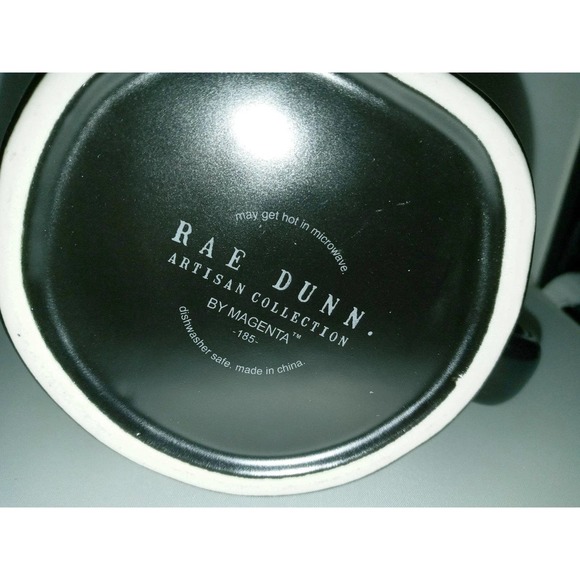 NEW Rae Dunn Halloween Lazy Bones Black Coffee Mug Artisan Collection by Magenta - Picture 3 of 3